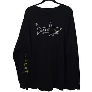 Lost Enterprises Shark Graphic Long Sleeve T-Shirt Mens 2XL Black Surf Skate
